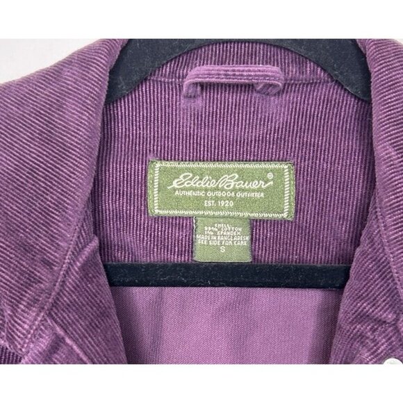 Eddie Bauer Jacket Womens Purple Corduroy Button Up Long Sleeve Size Small - Picture 4 of 10